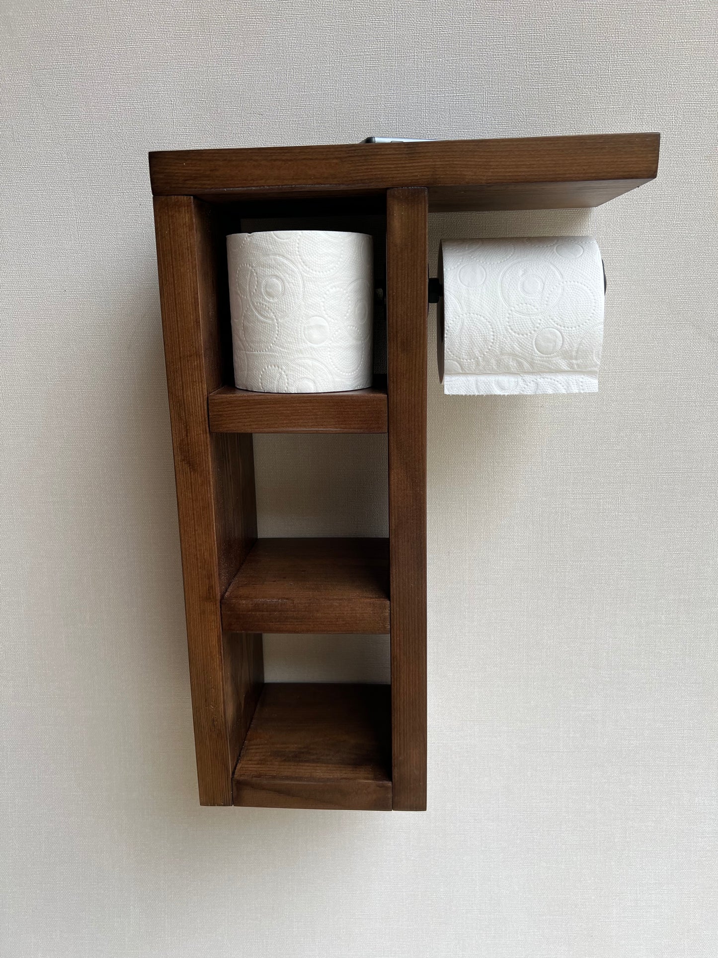 Rustic Wood Toilet Paper Holder Wall Mounted