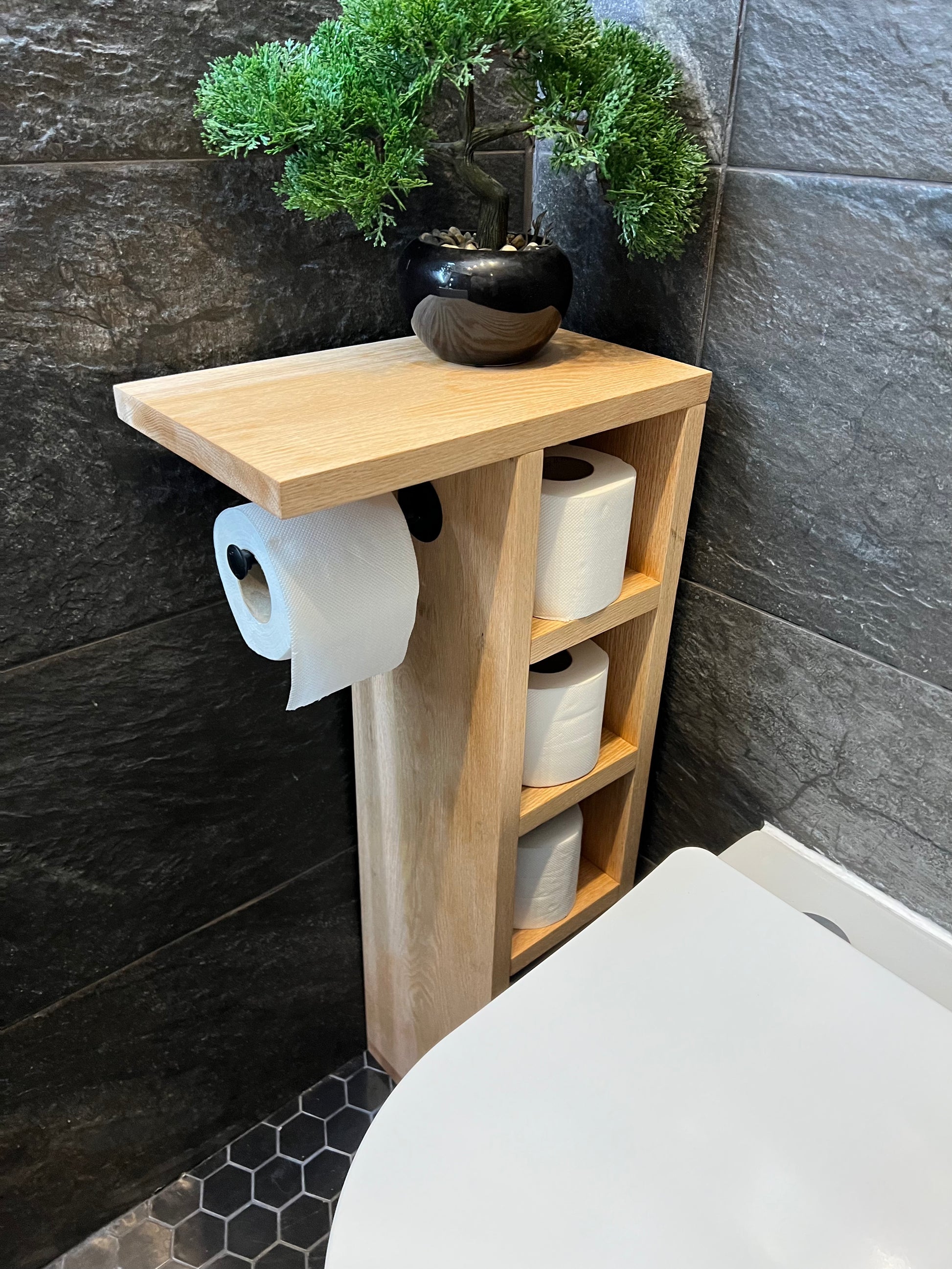 Rustic Wood Toilet Roll Paper Holder