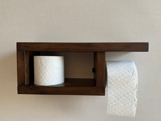 Rustic Wood Toilet Paper Holder Wall Mounted