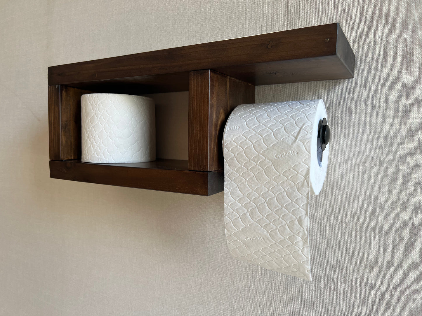 Rustic Wood Toilet Paper Holder Wall Mounted