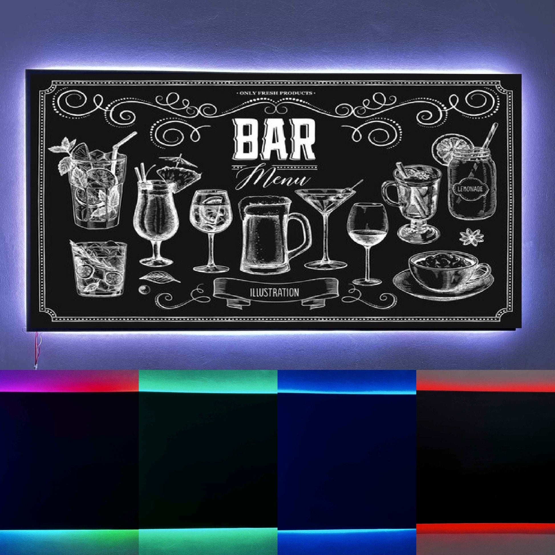 Cafe Bar Pub Promotion Sign Menu LED Chalkboard Wooden Blackboard Music Mode