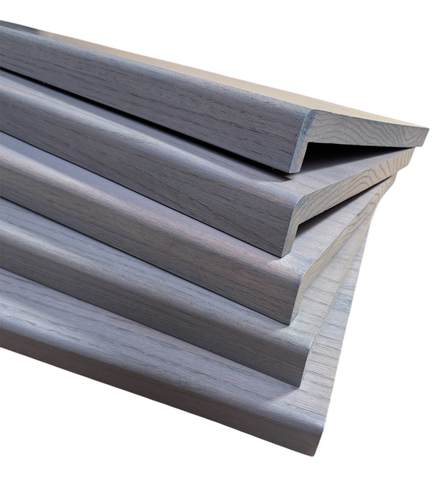 Grey Finish Solid Oak StairCase Stair Cladding Kit Treat And Riser Replacement 20x255x1000mm