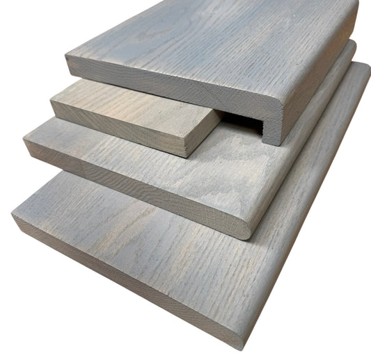 Solid Grey Stained Oak Window Sill Window Board 20 - 22mm Thick Various Sizes And Edge
