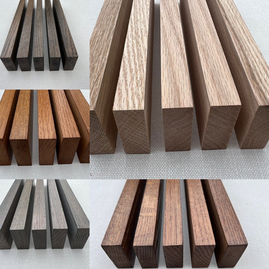 Solid Oak Slats Wall Decoration Slatted Fence Panel Oak Cladding Choice Color 2m slats