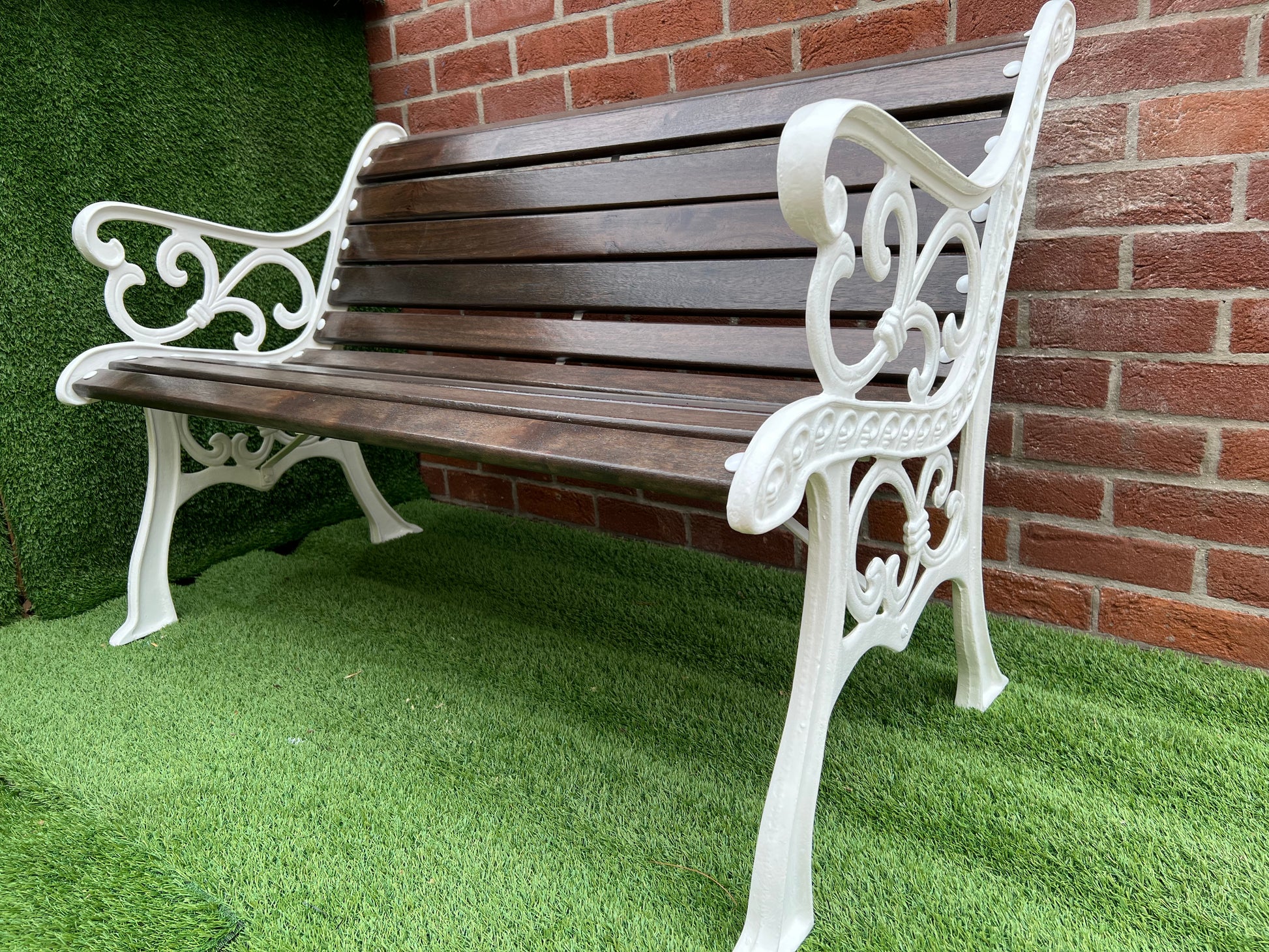 Cast iron garden rustic bench