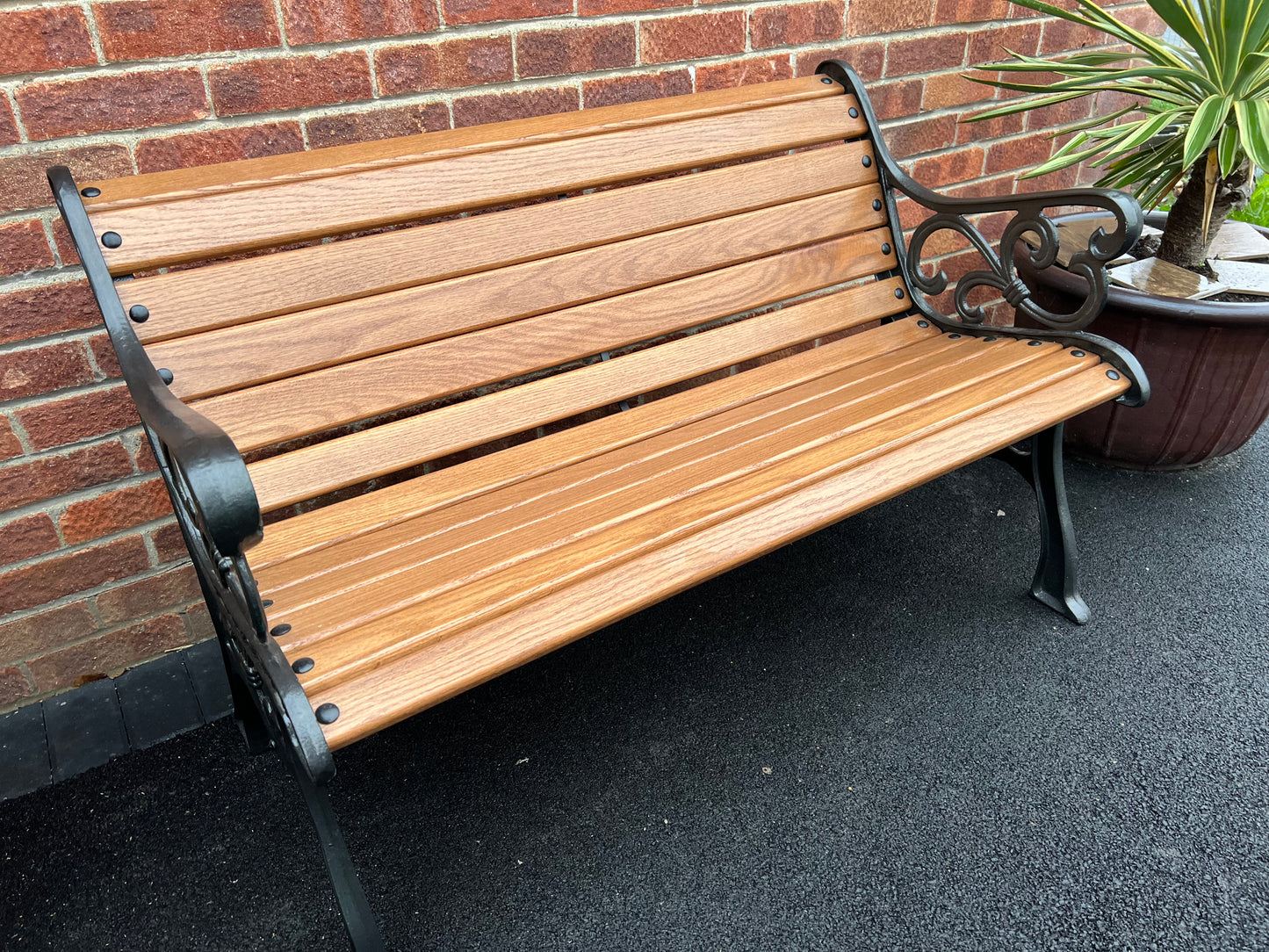 Cast iron garden rustic bench