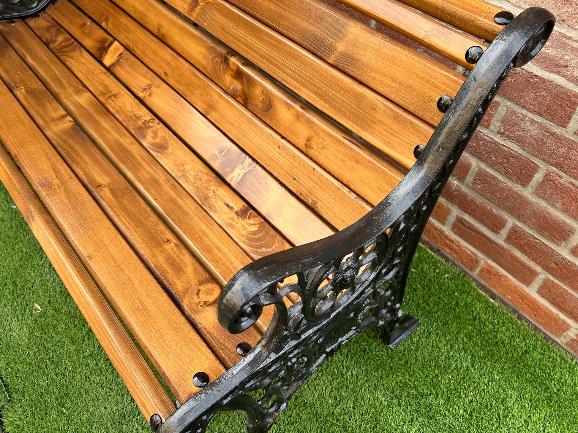 Cast iron garden rustic bench