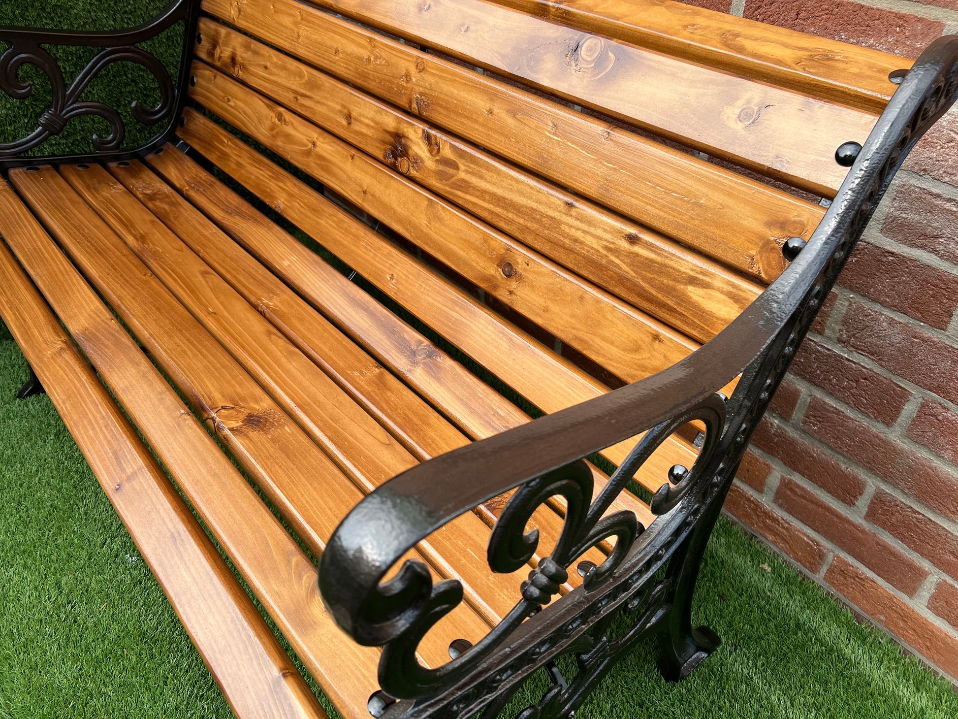 Cast iron garden rustic bench