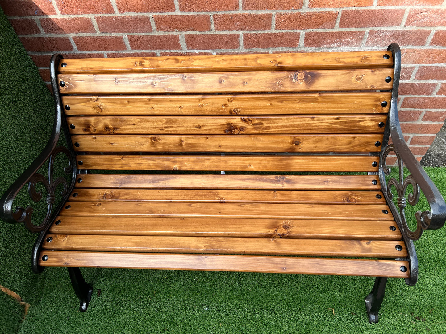 Cast iron garden rustic bench