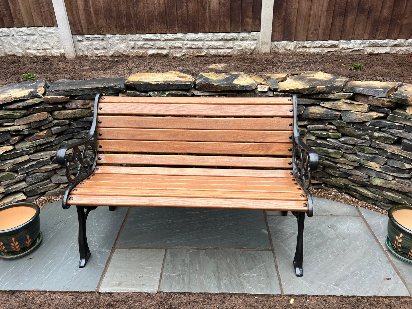 Cast iron garden rustic bench