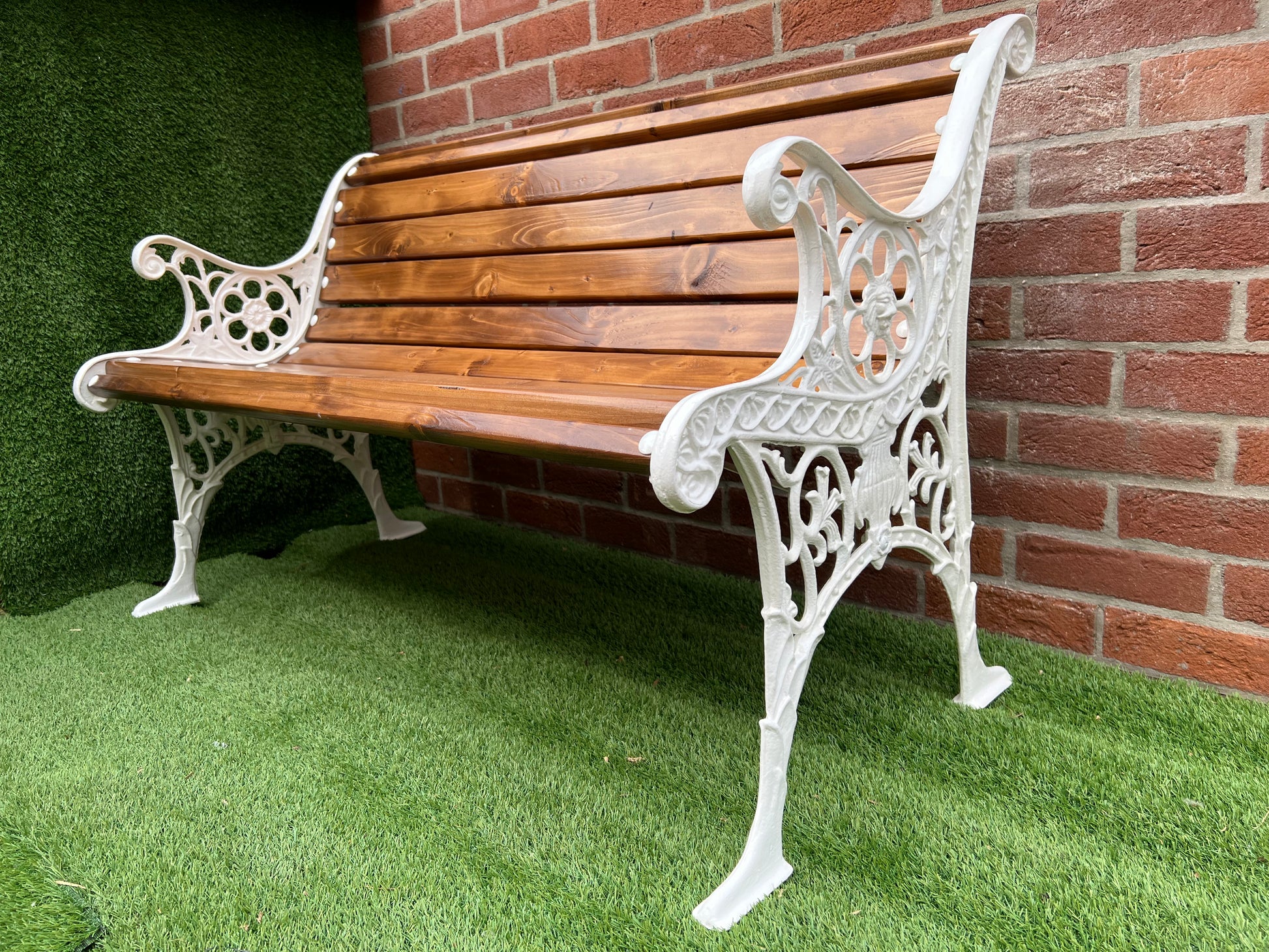 Cast iron garden rustic bench