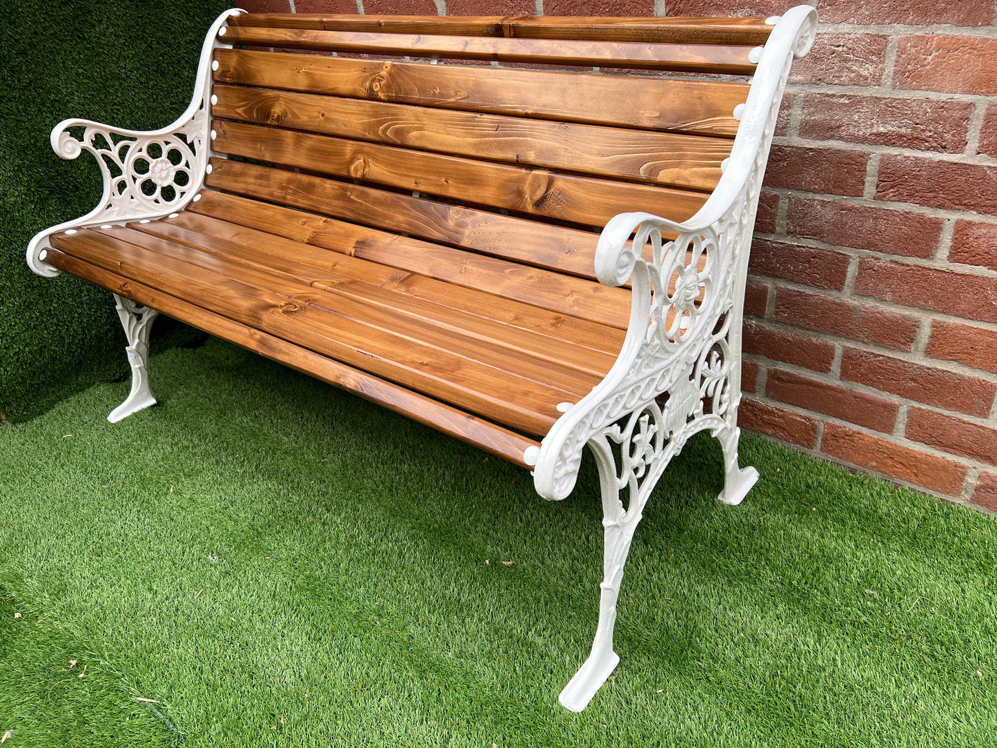 Cast iron garden rustic bench