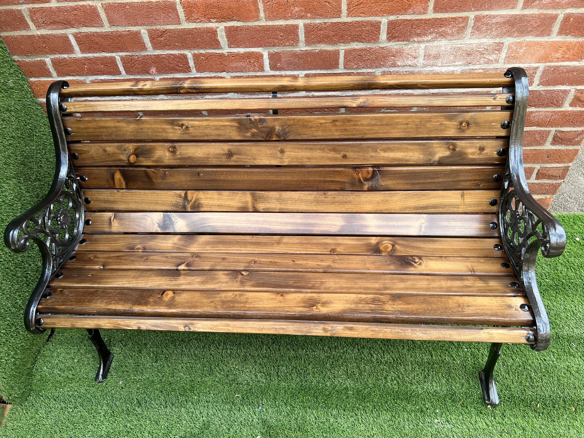 Cast iron garden rustic bench