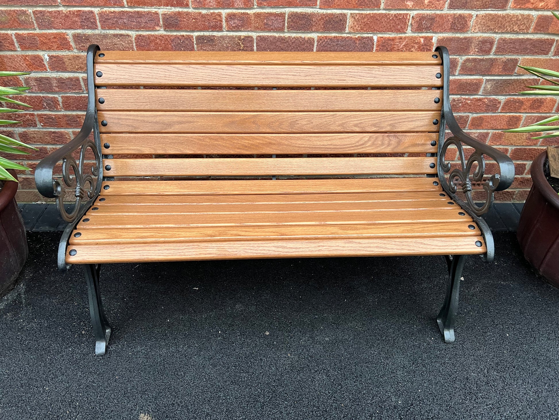 Cast iron garden rustic bench