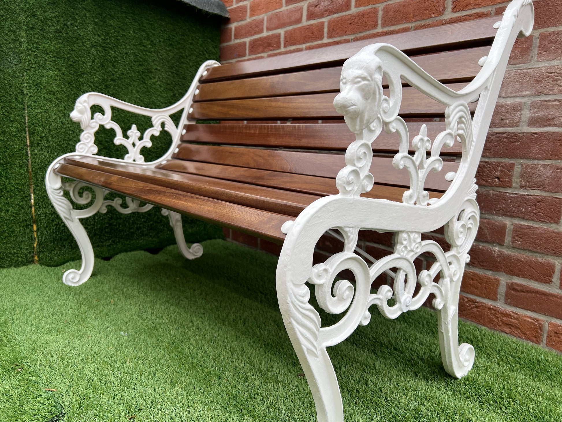 Cast iron garden rustic bench