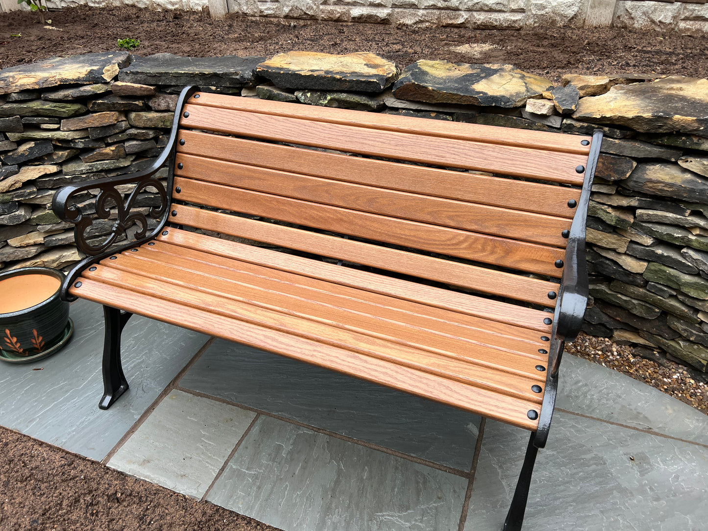 Cast iron garden rustic bench