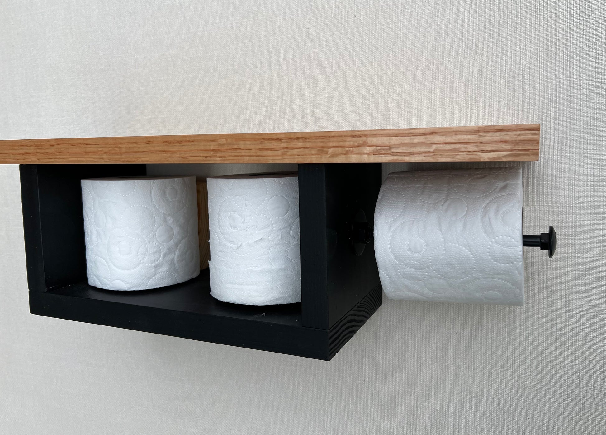 Rustic Wood Toilet Paper Holder Wall Mounted