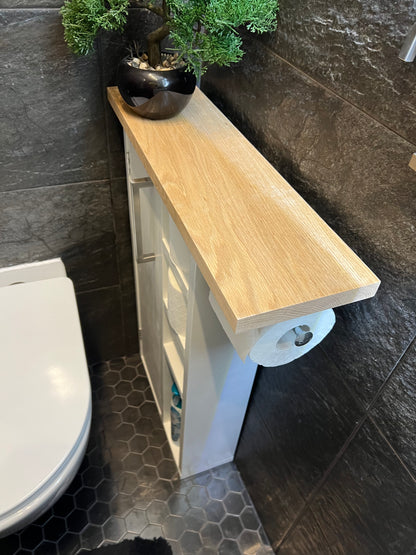 Rustic Wood Toilet Roll Paper Holder Unit