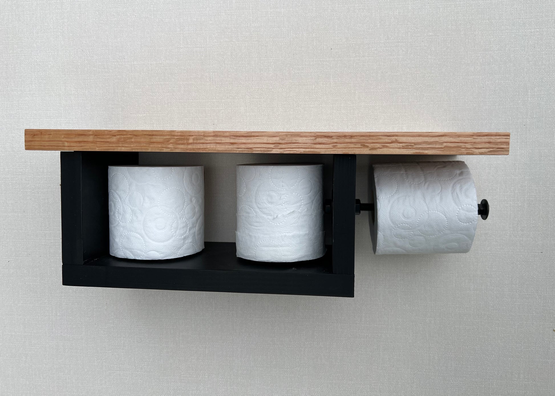 Rustic Wood Toilet Paper Holder Wall Mounted