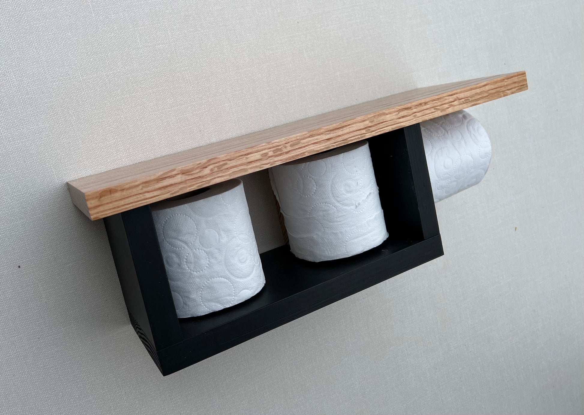 Rustic Wood Toilet Paper Holder Wall Mounted