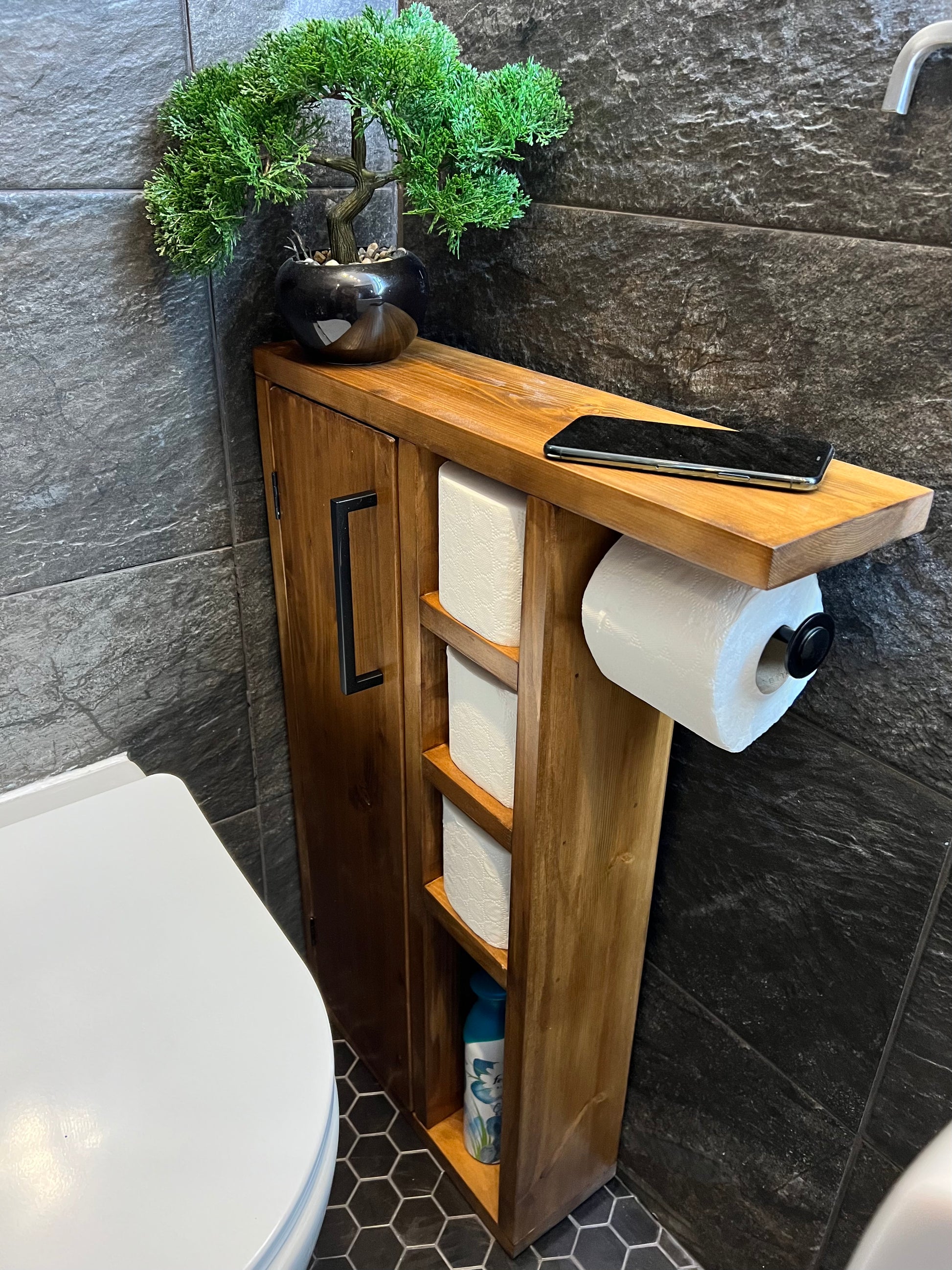 Rustic Wood Toilet Roll Paper Holder