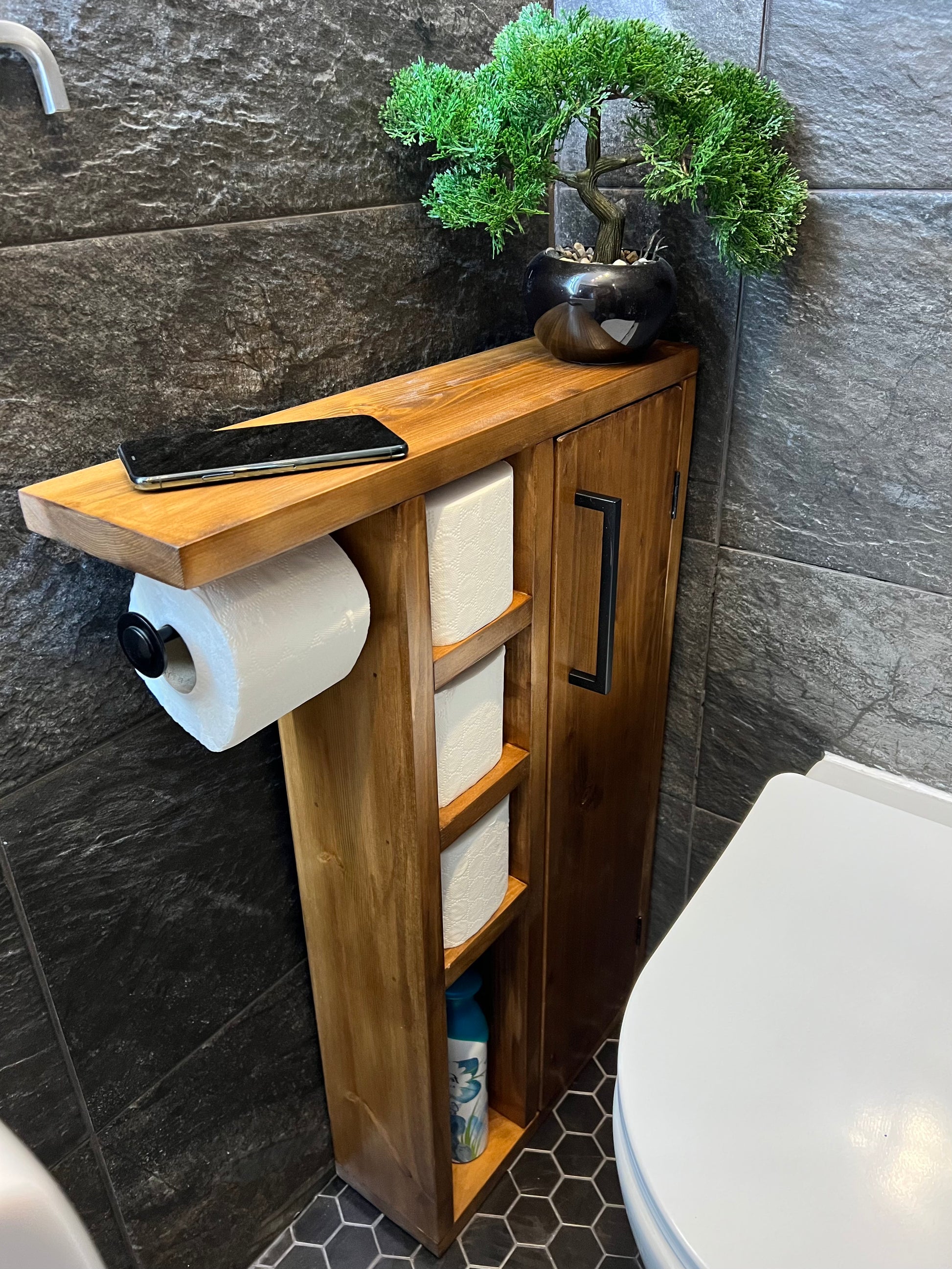 Rustic Wood Toilet Roll Paper Holder