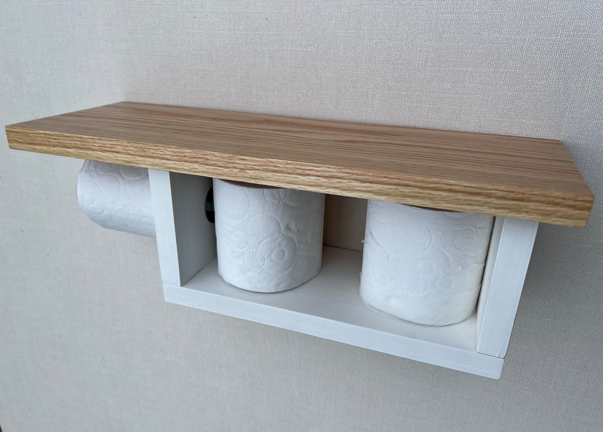 Rustic Wood Toilet Paper Holder Wall Mounted