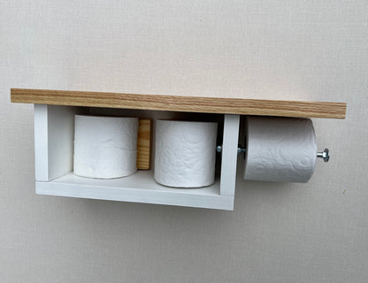 Rustic Wood Toilet Paper Holder Wall Mounted