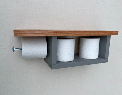 Rustic Wood Toilet Paper Holder Wall Mounted