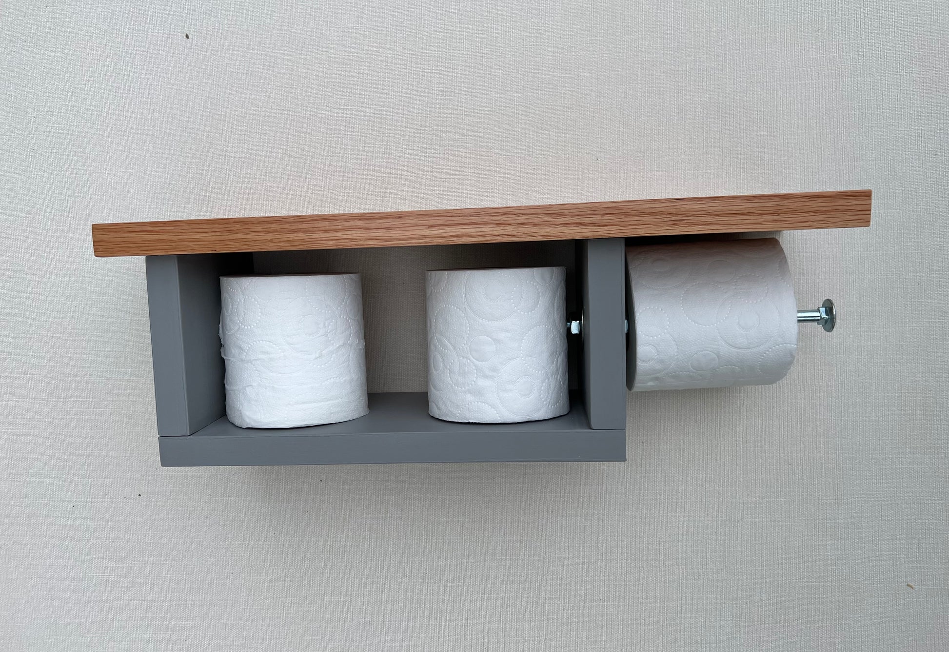 Rustic Wood Toilet Paper Holder Wall Mounted