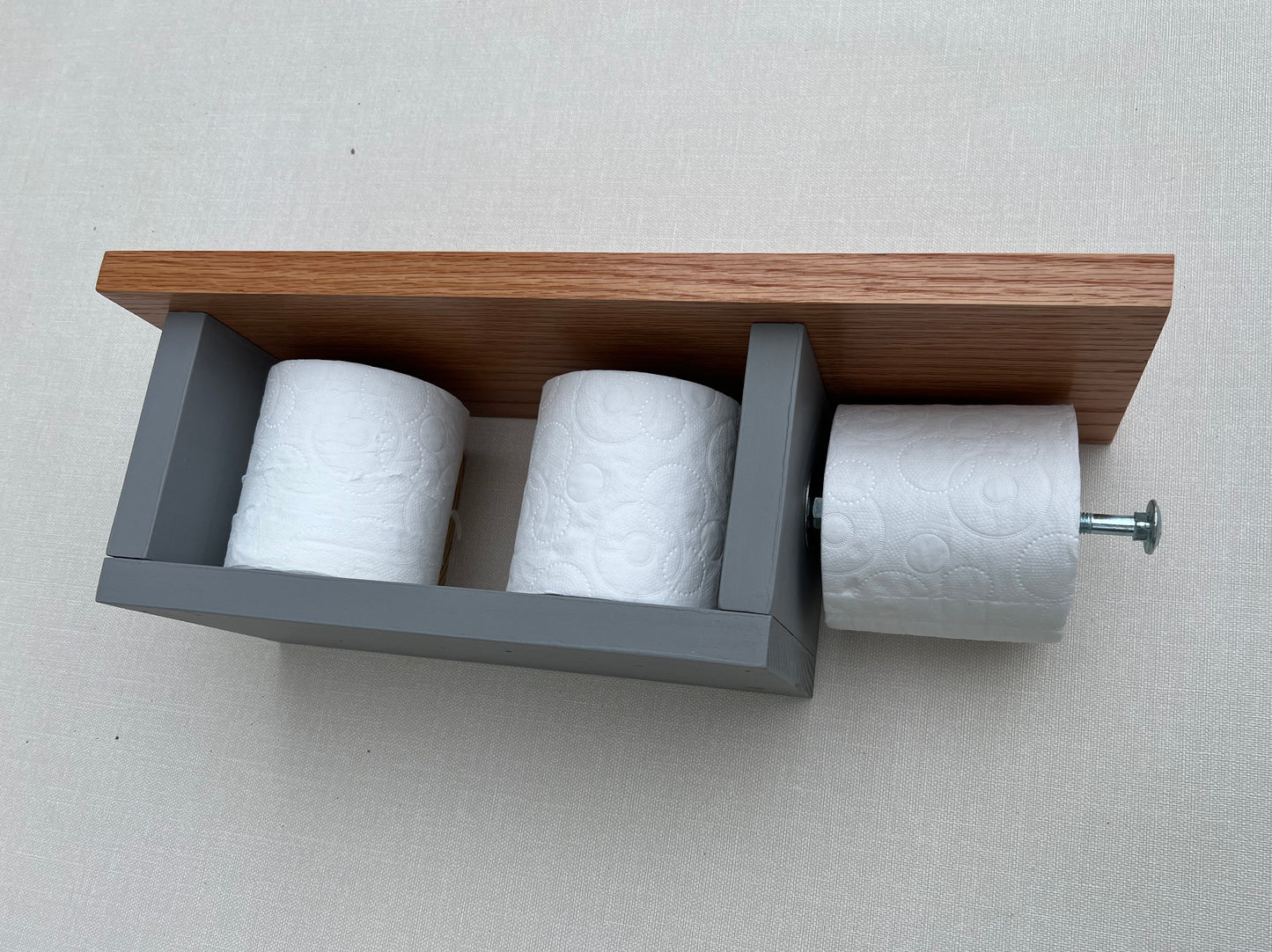 Rustic Wood Toilet Paper Holder Wall Mounted