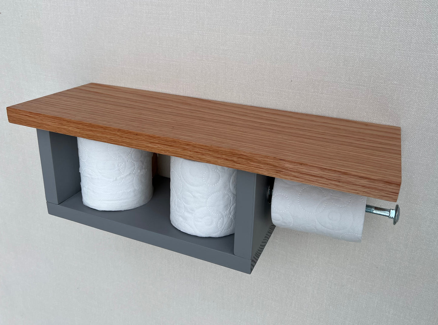 Rustic Wood Toilet Paper Holder Wall Mounted