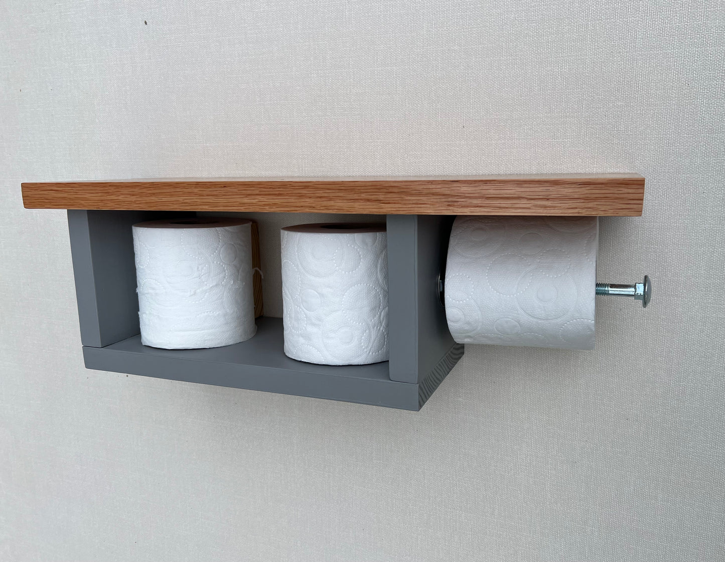 Rustic Wood Toilet Paper Holder Wall Mounted