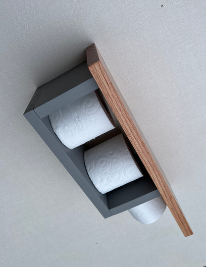 Rustic Wood Toilet Paper Holder Wall Mounted