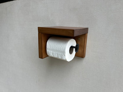 Rustic Wood Toilet Paper Holder Wall Mounted