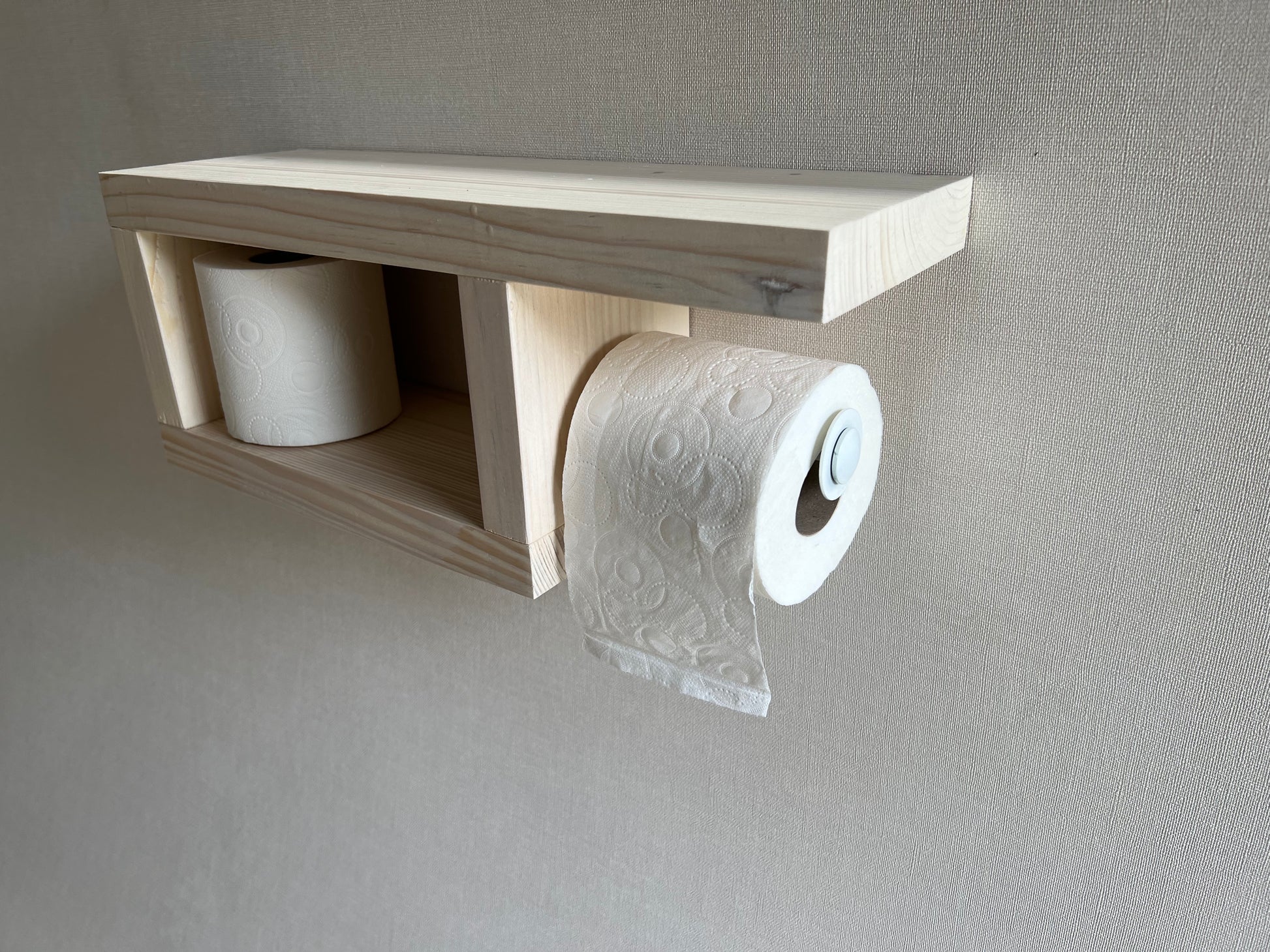 Rustic Wood Toilet Paper Holder Wall Mounted