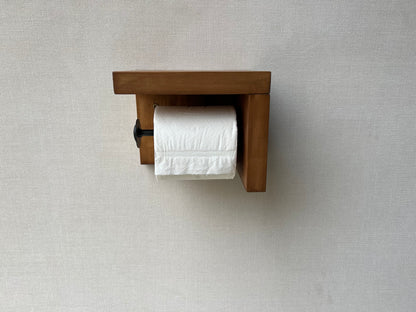 Rustic Wood Toilet Paper Holder Wall Mounted