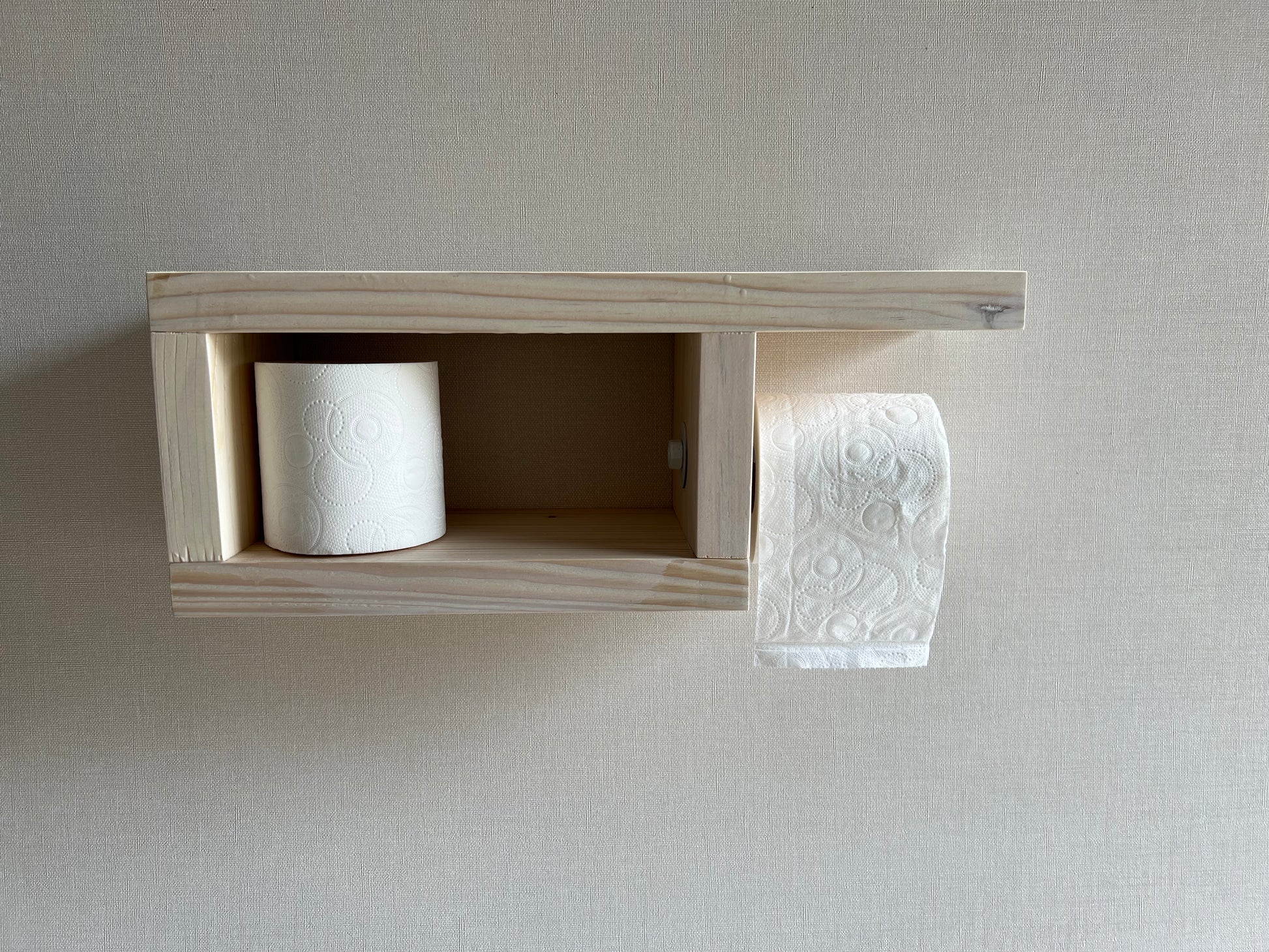 Rustic Wood Toilet Paper Holder Wall Mounted