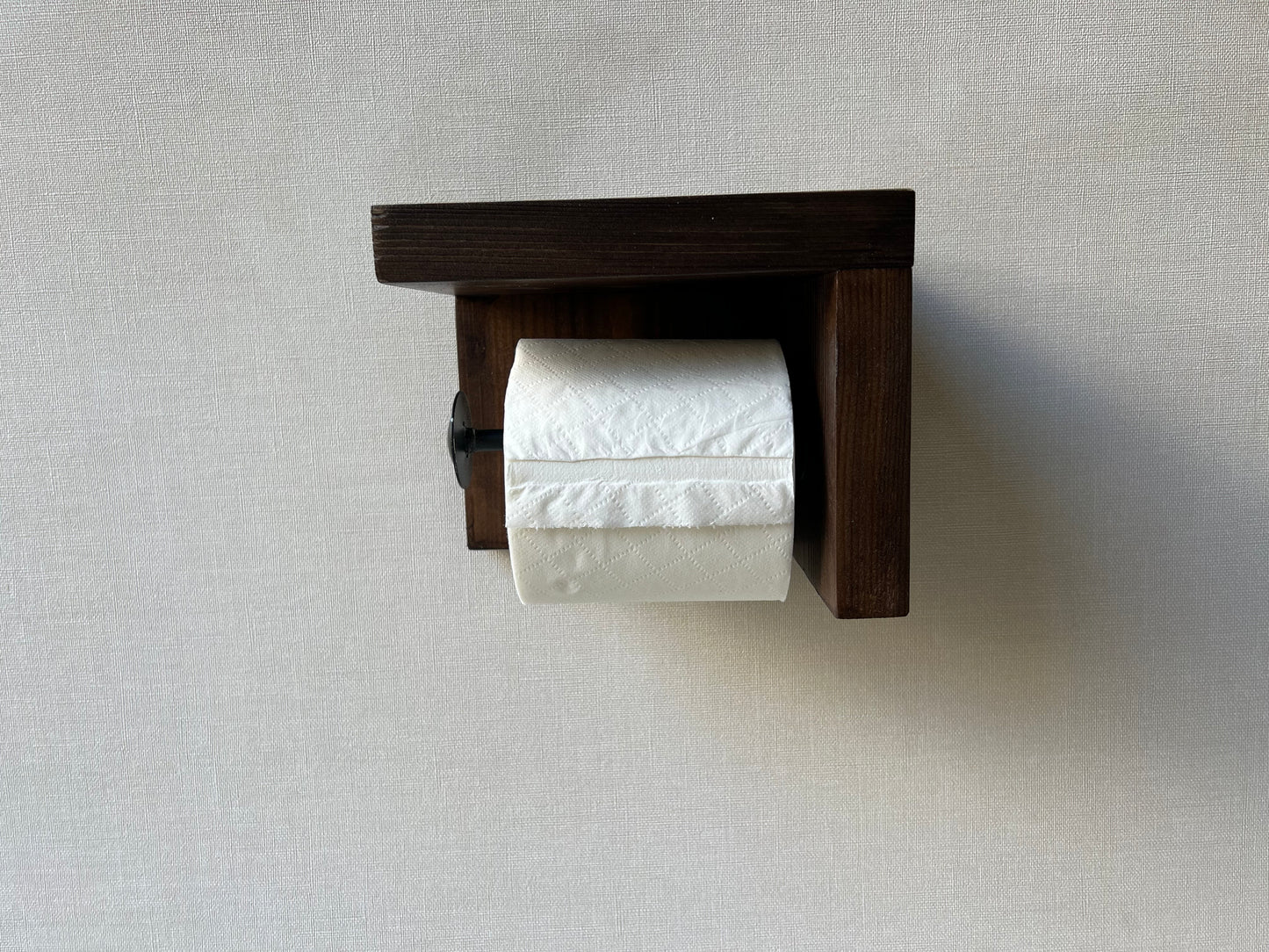 Rustic Wood Toilet Paper Holder Wall Mounted