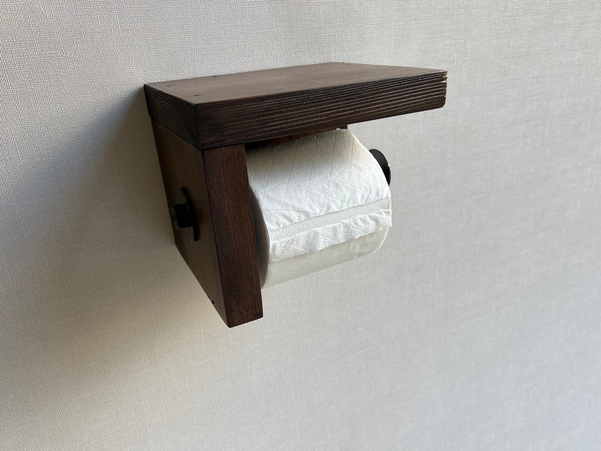 Rustic Wood Toilet Paper Holder Wall Mounted