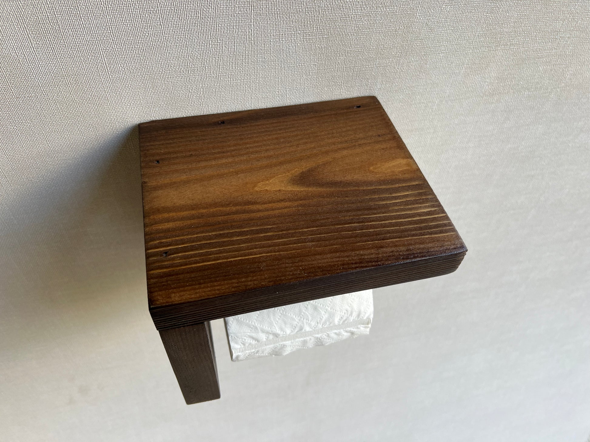 Rustic Wood Toilet Paper Holder Wall Mounted