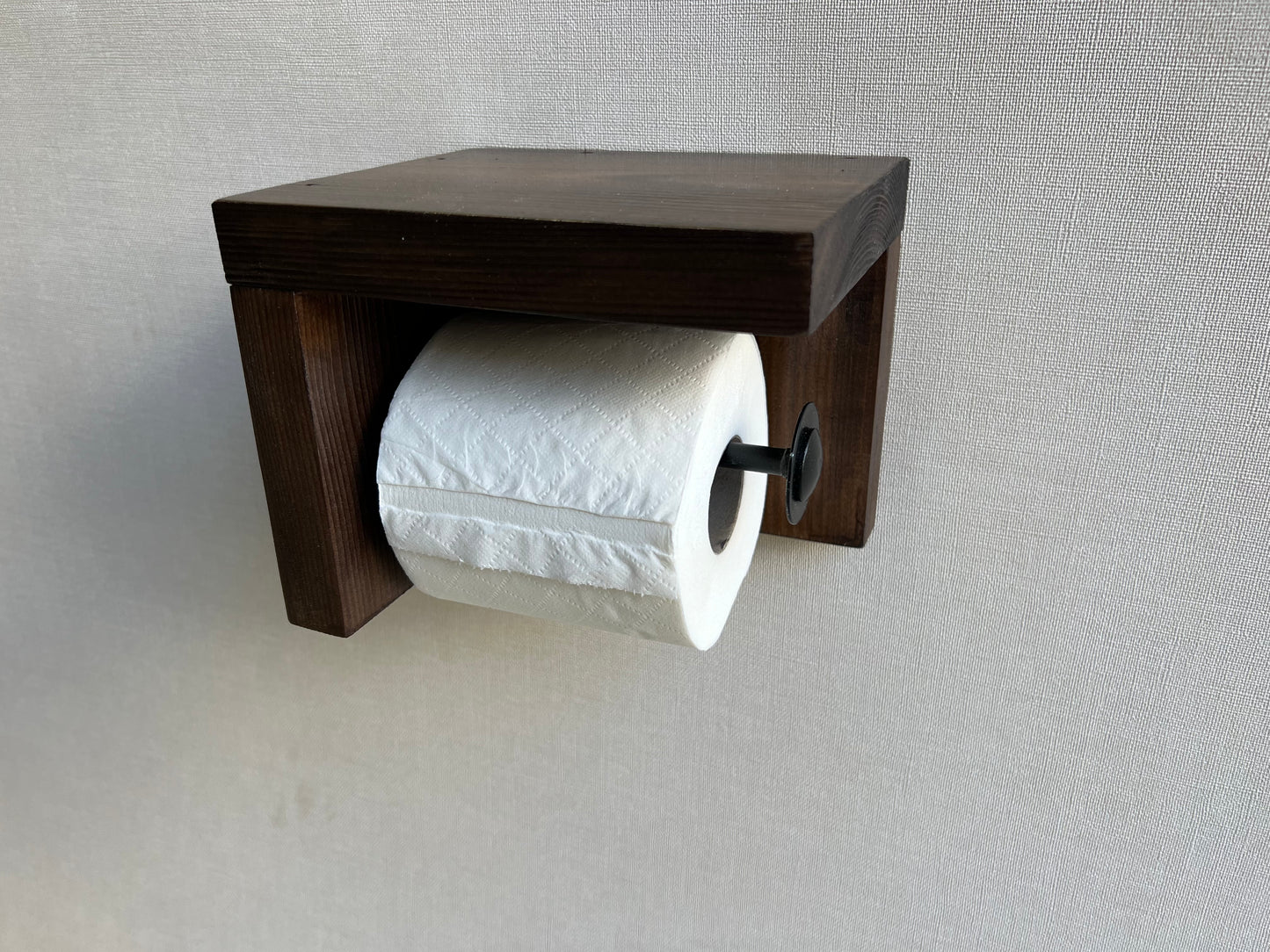 Rustic Wood Toilet Paper Holder Wall Mounted