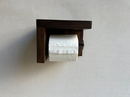 Rustic Wood Toilet Paper Holder Wall Mounted