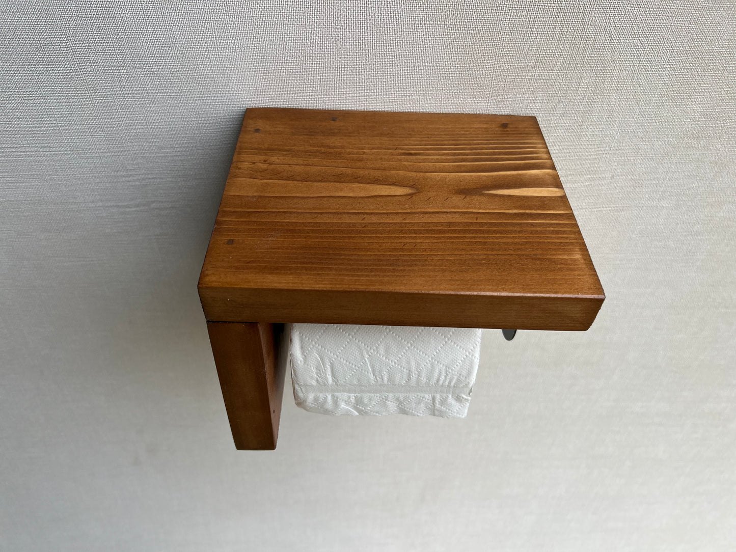 Rustic Wood Toilet Paper Holder Wall Mounted