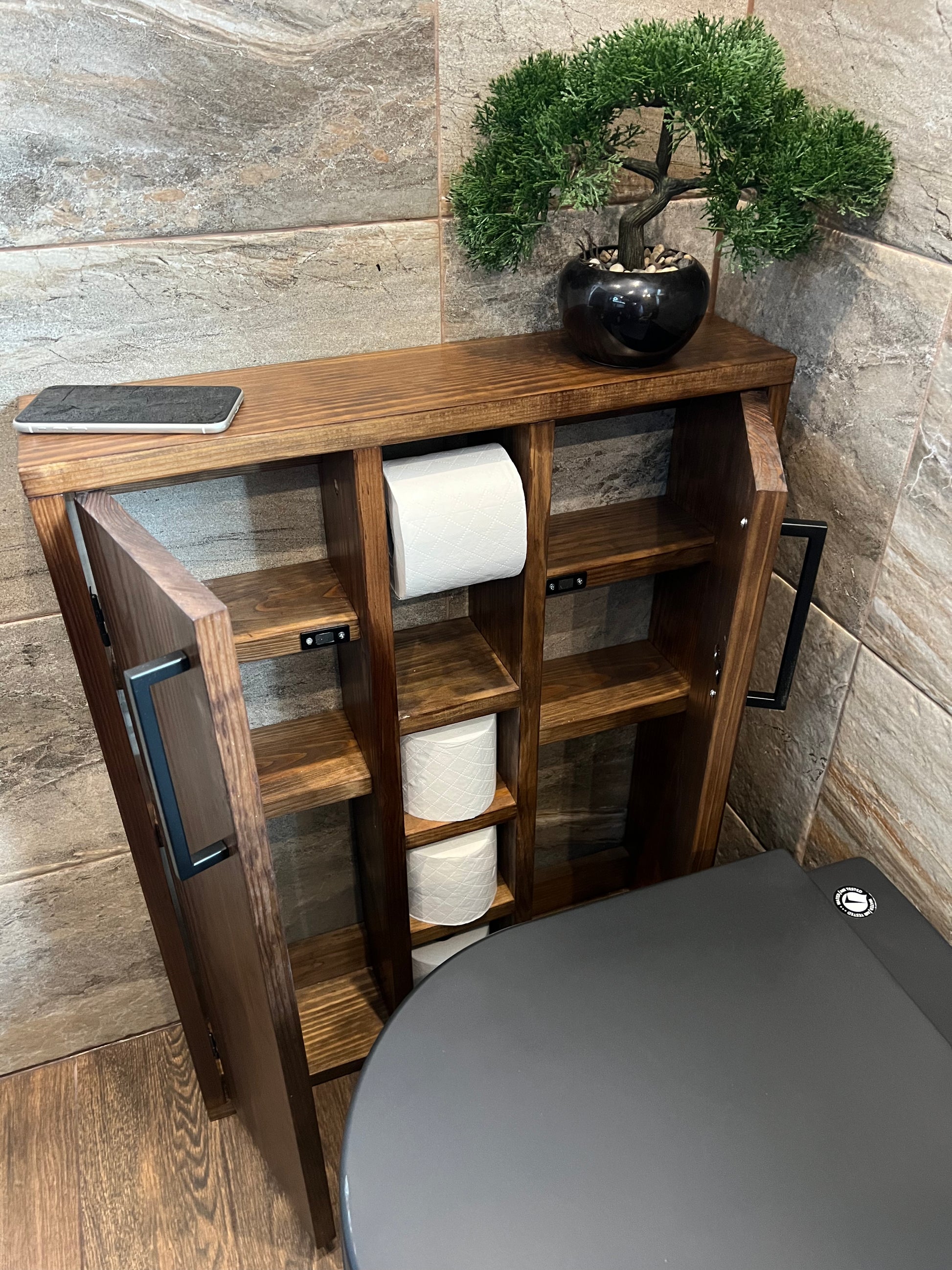 Rustic Wood Toilet Roll Paper Holder