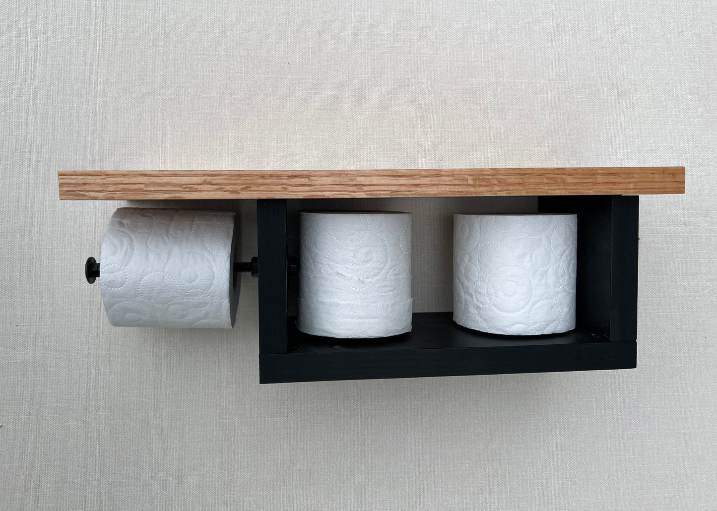 Rustic Wood Toilet Paper Holder Wall Mounted