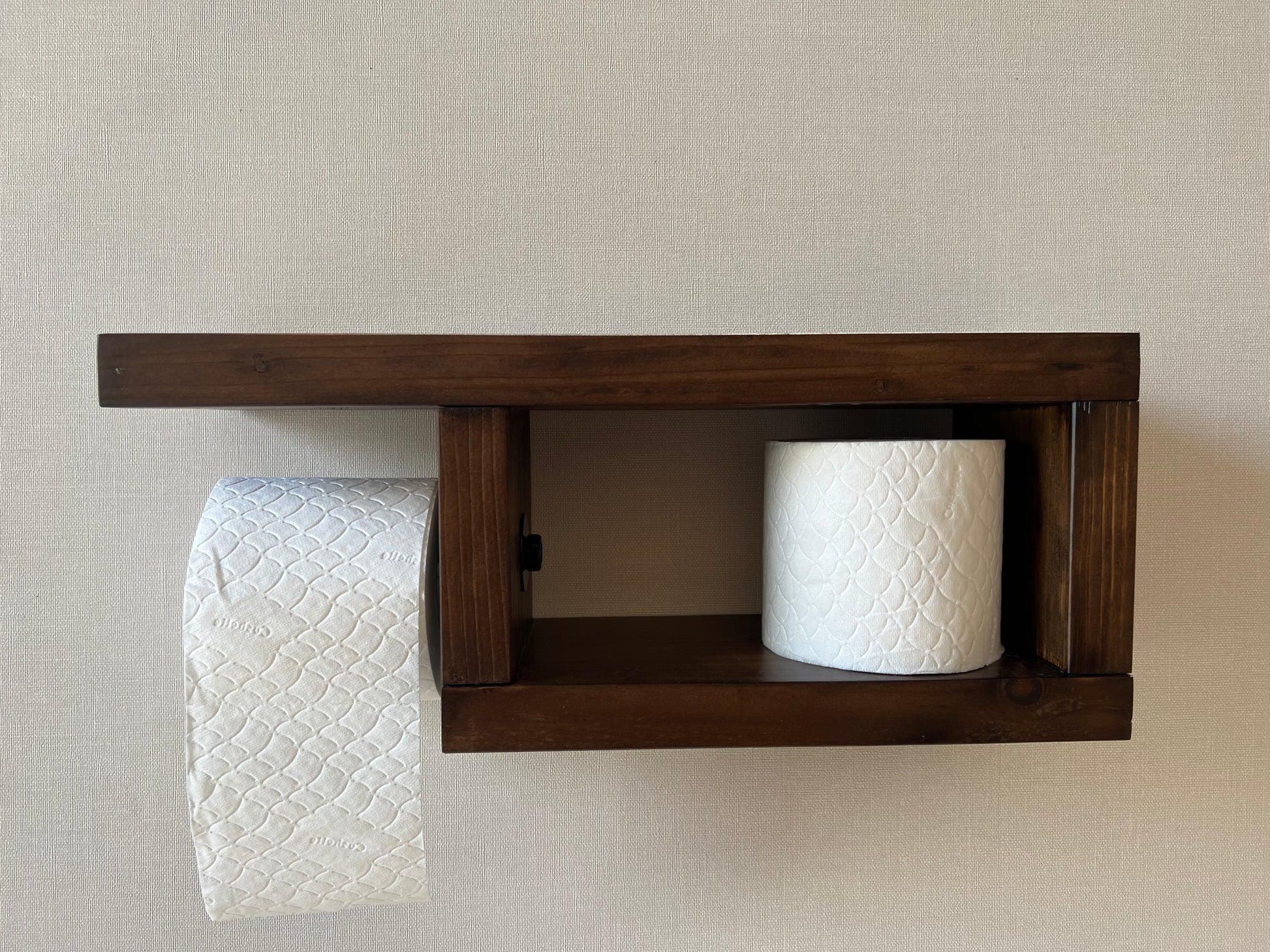 Rustic Wood Toilet Paper Holder Wall Mounted