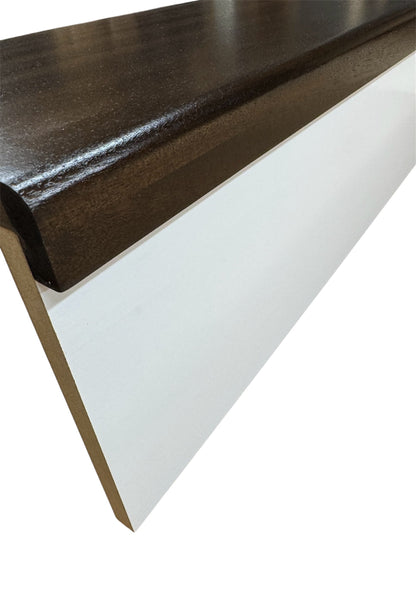 Black Ebony Finish Solid African Sapele StairCase Stair Cladding Kit Treat And White Riser Replacement 20x255x1000mm