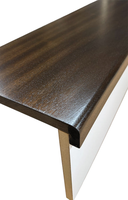 Black Ebony Finish Solid African Sapele StairCase Stair Cladding Kit Treat And White Riser Replacement 20x255x1000mm