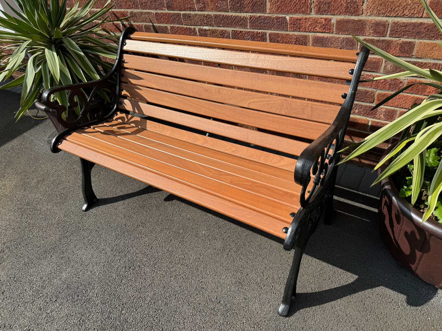 Cast iron garden rustic bench